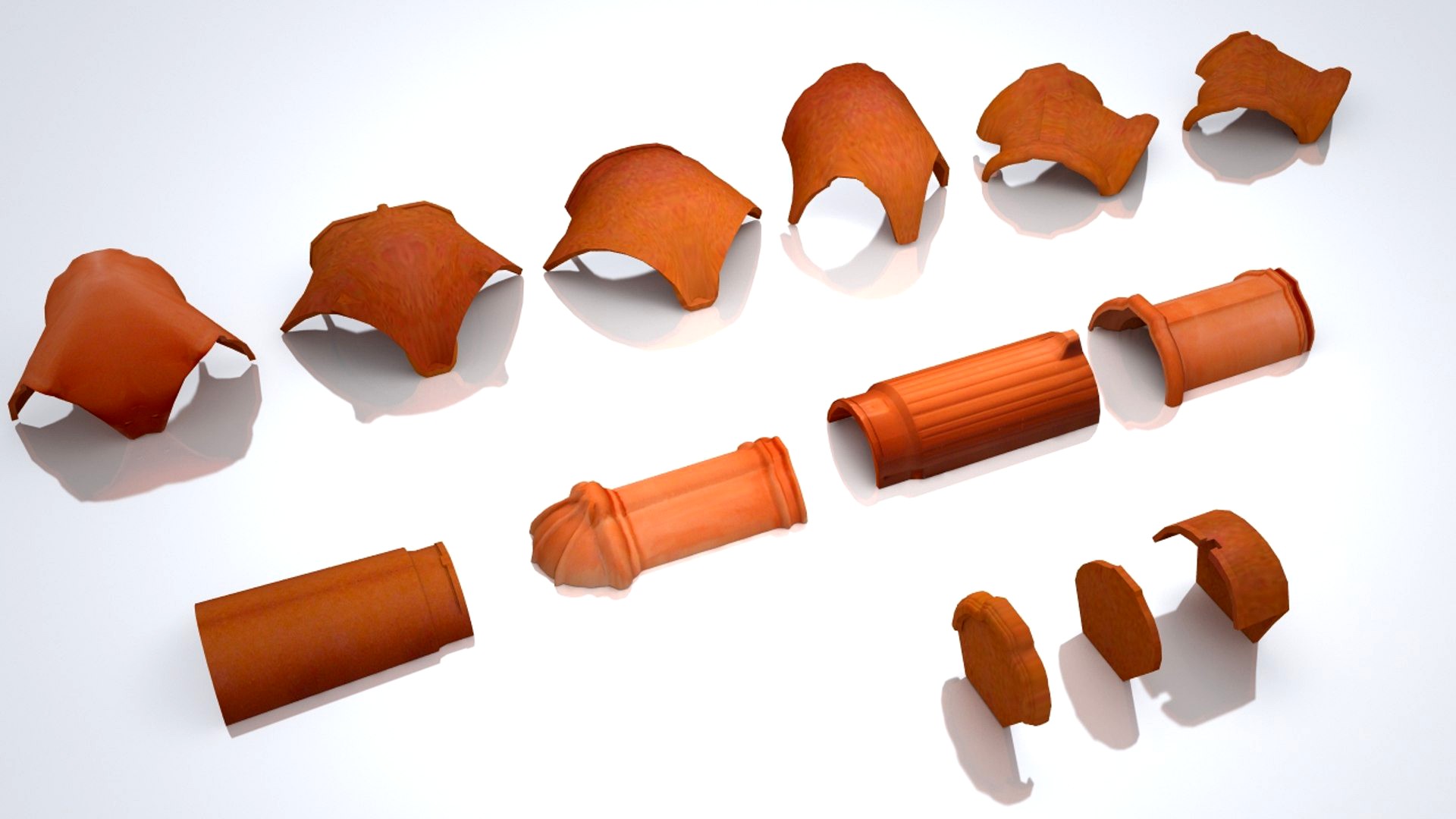 Ridge tiles set