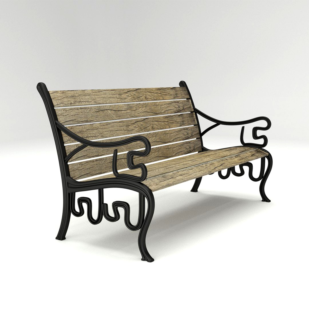 Outdoor Park Bench Old