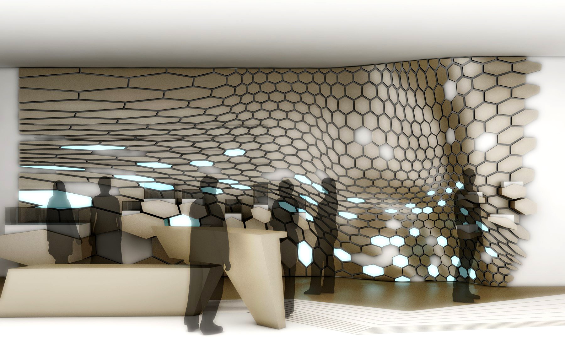 Shop Interior Display Hexagonal Concept