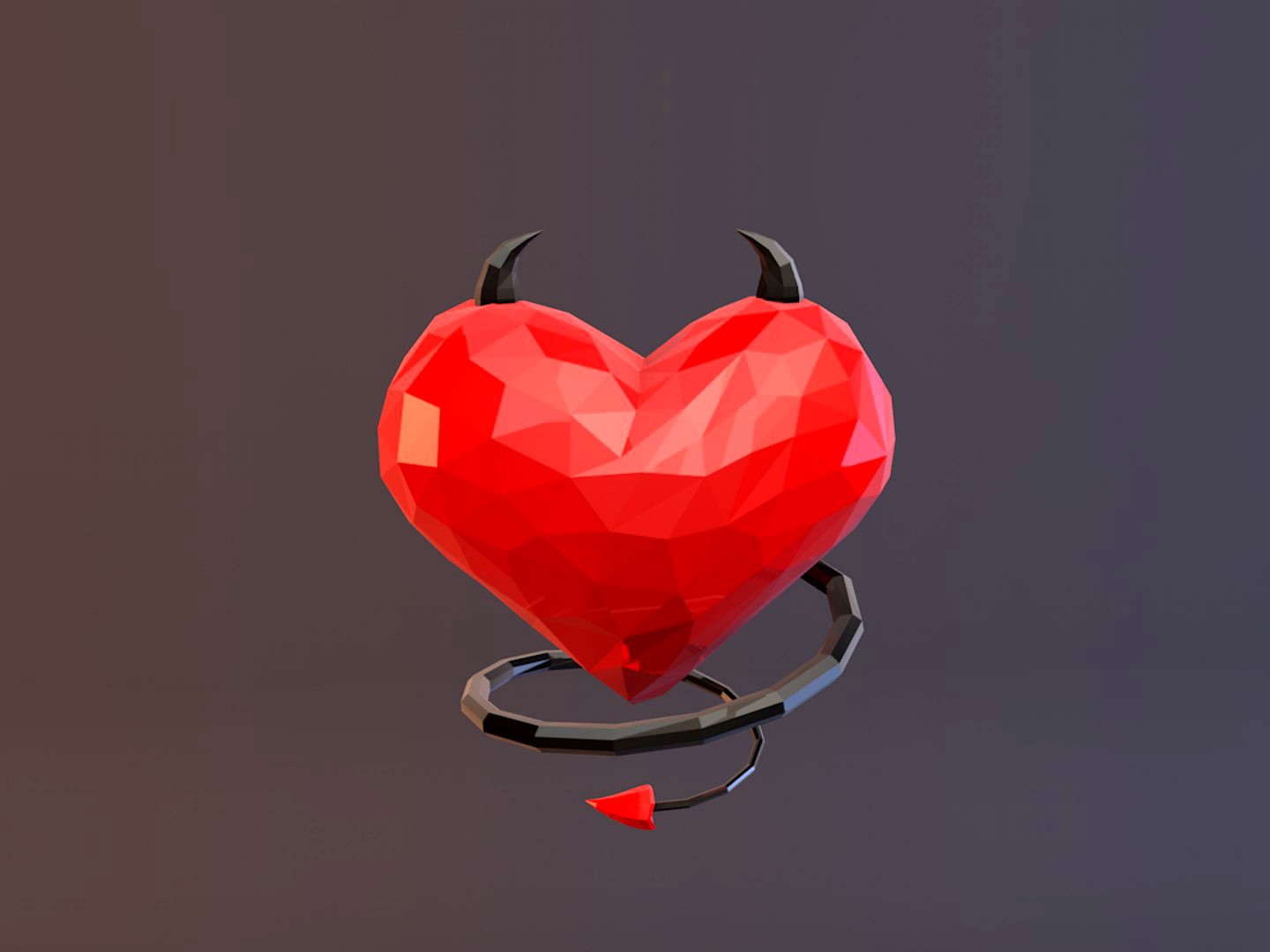 Low Poly Devil Heart