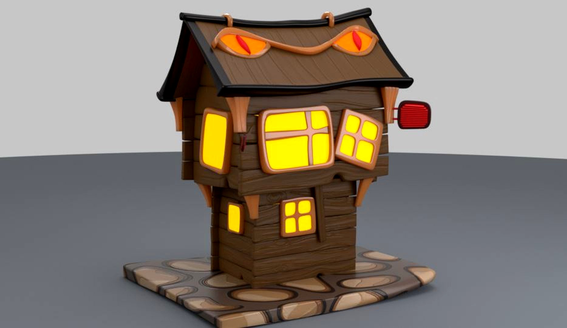 Cartoon horror house Shaded Rendered