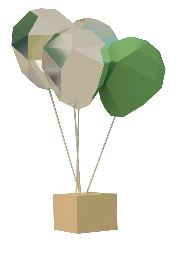 low poly balloon