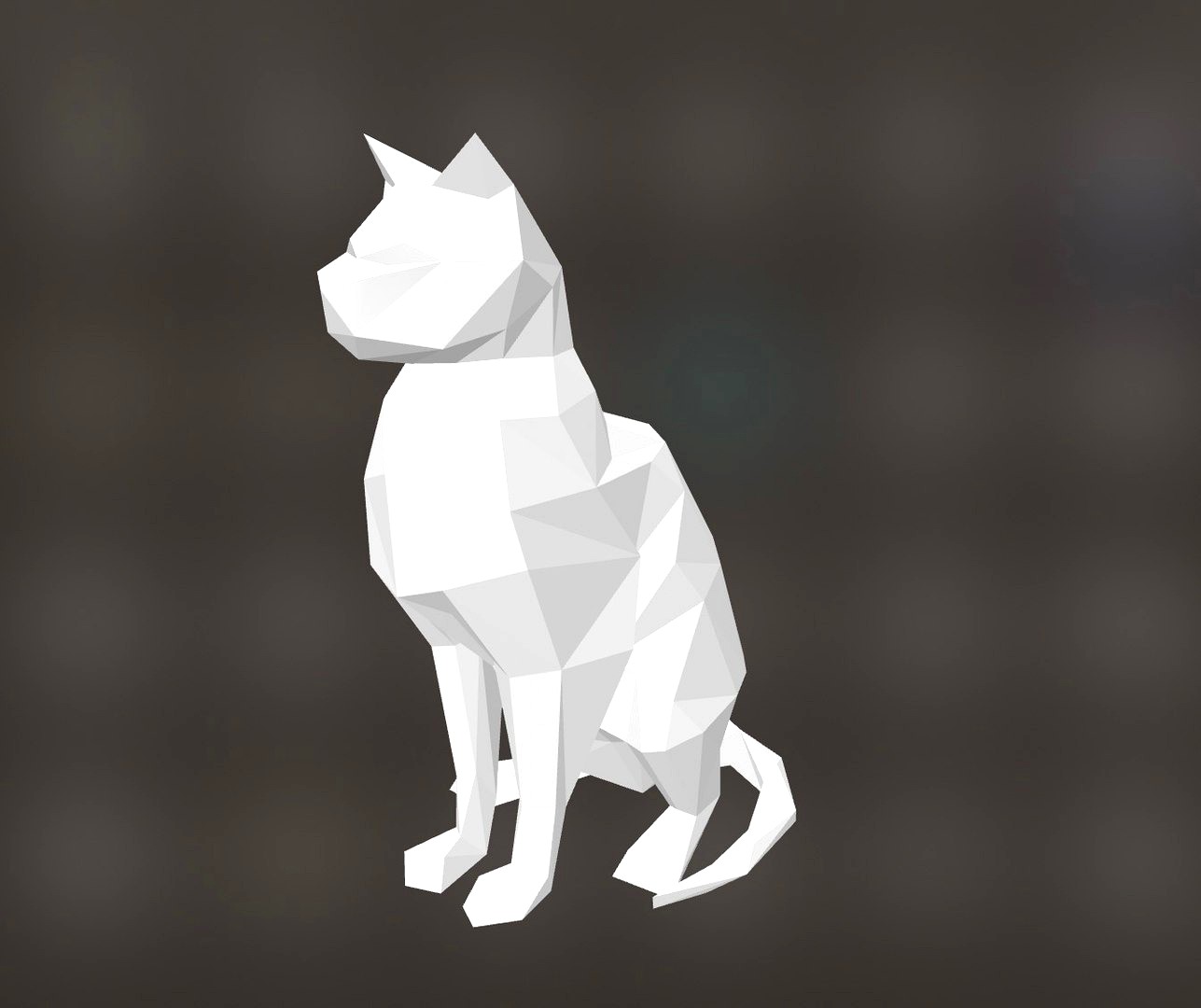 low poly cat