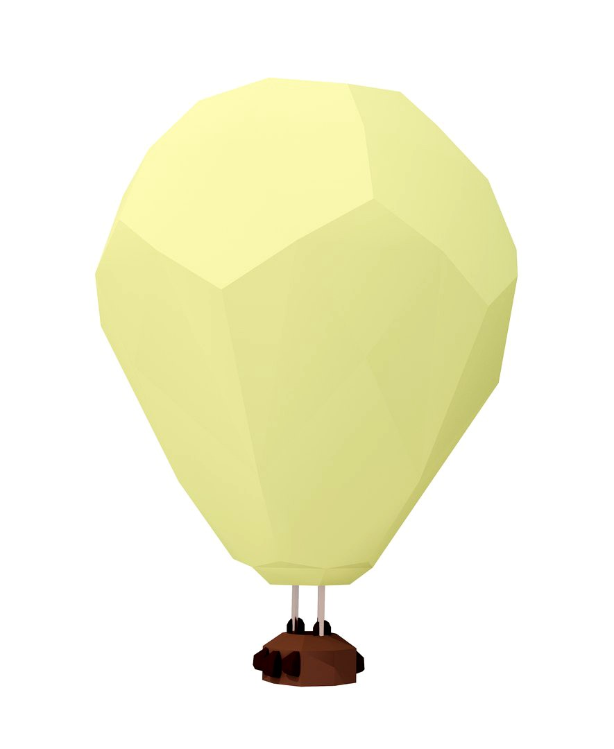 low poly hot balloon