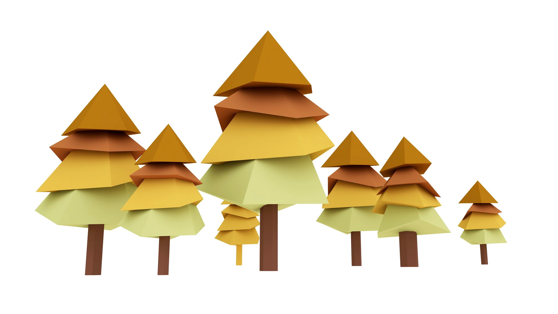 low poly trees