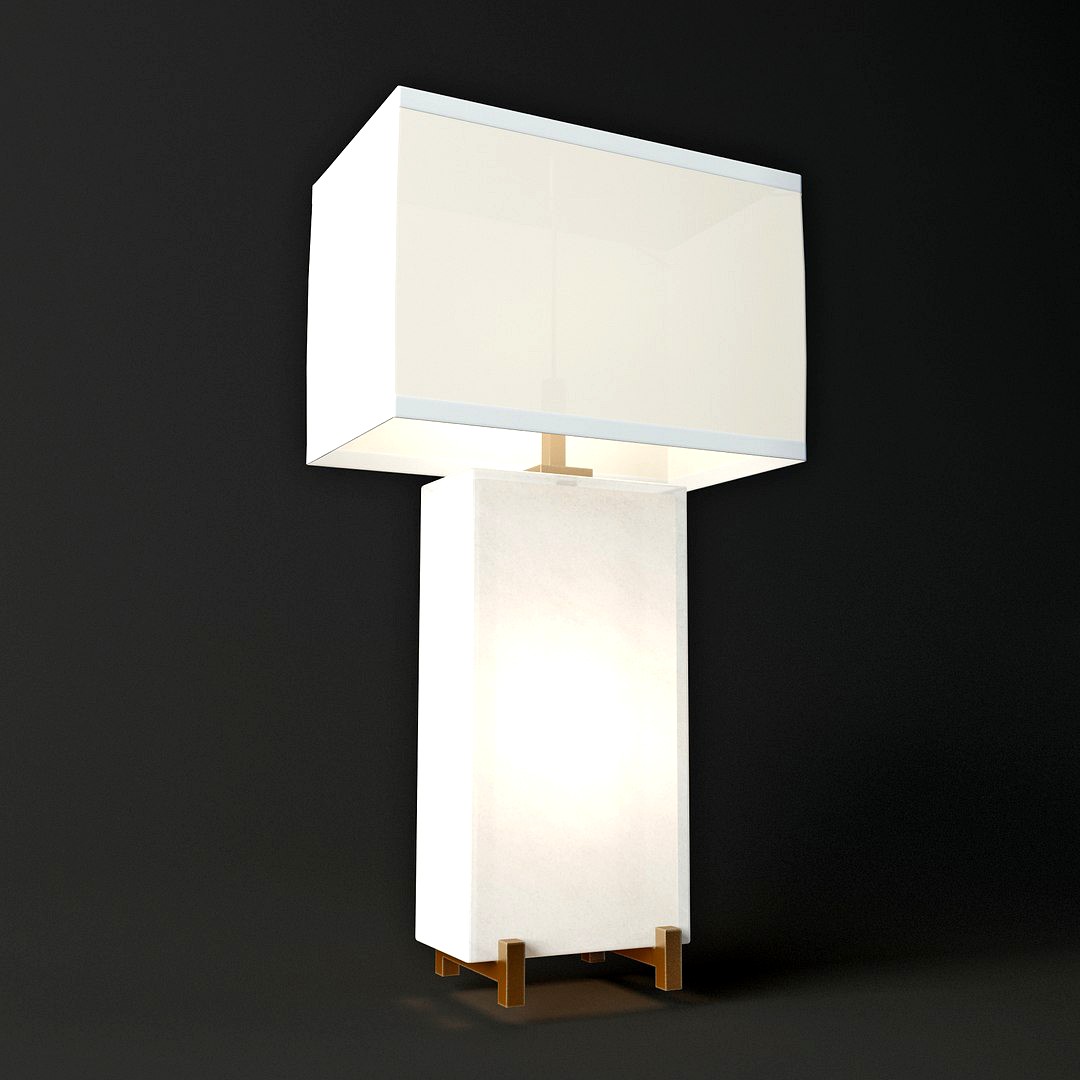 Alabaster Block Table Lamp