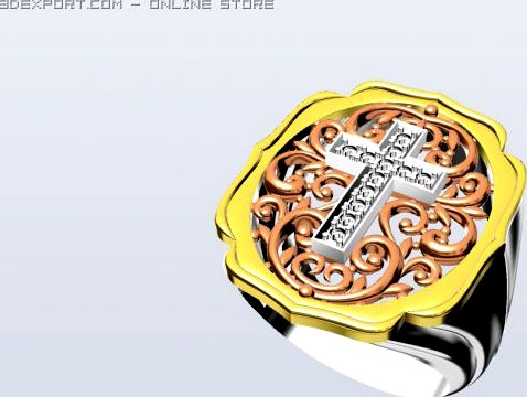 Diamond cross ring 3D Model