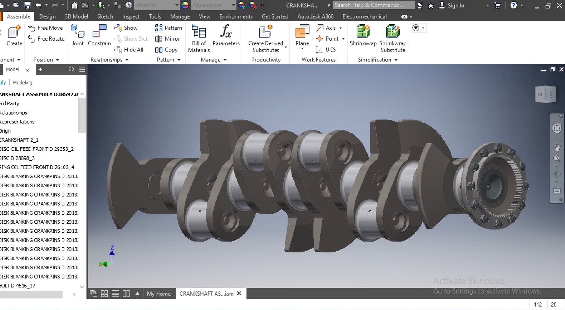 crankshaft engine 3D model