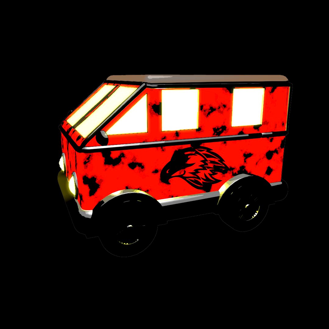 cartoon retro van