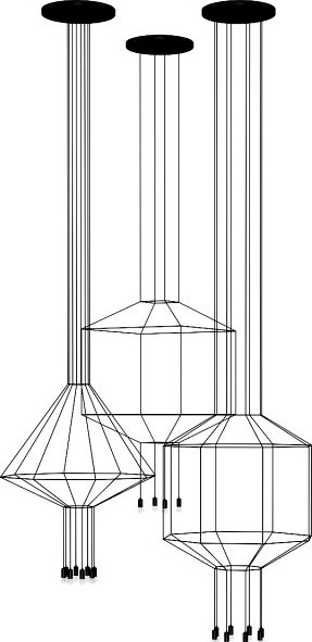 Ceiling Lamps Set 4 3D Model