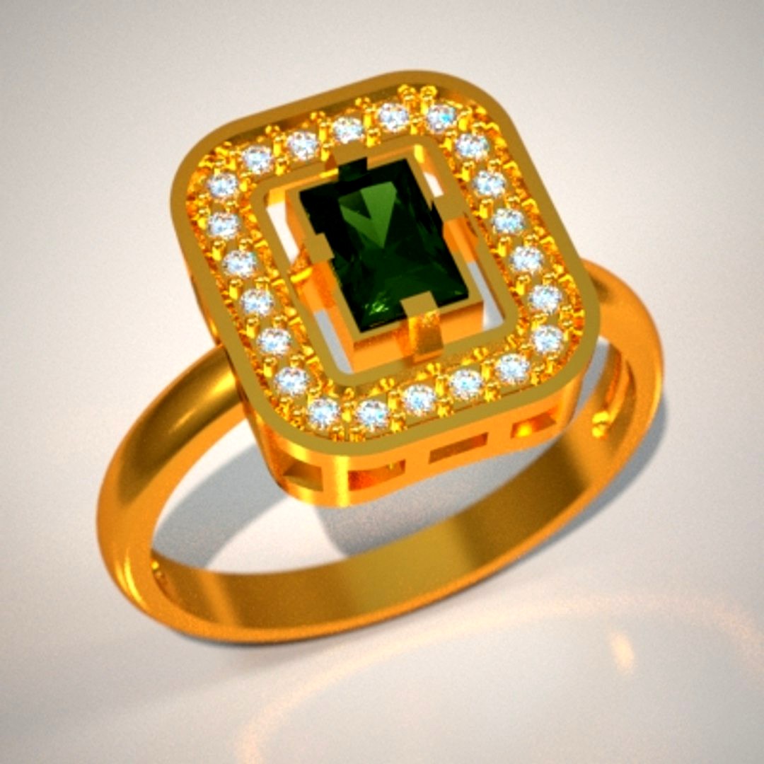 Ring with emerald STL