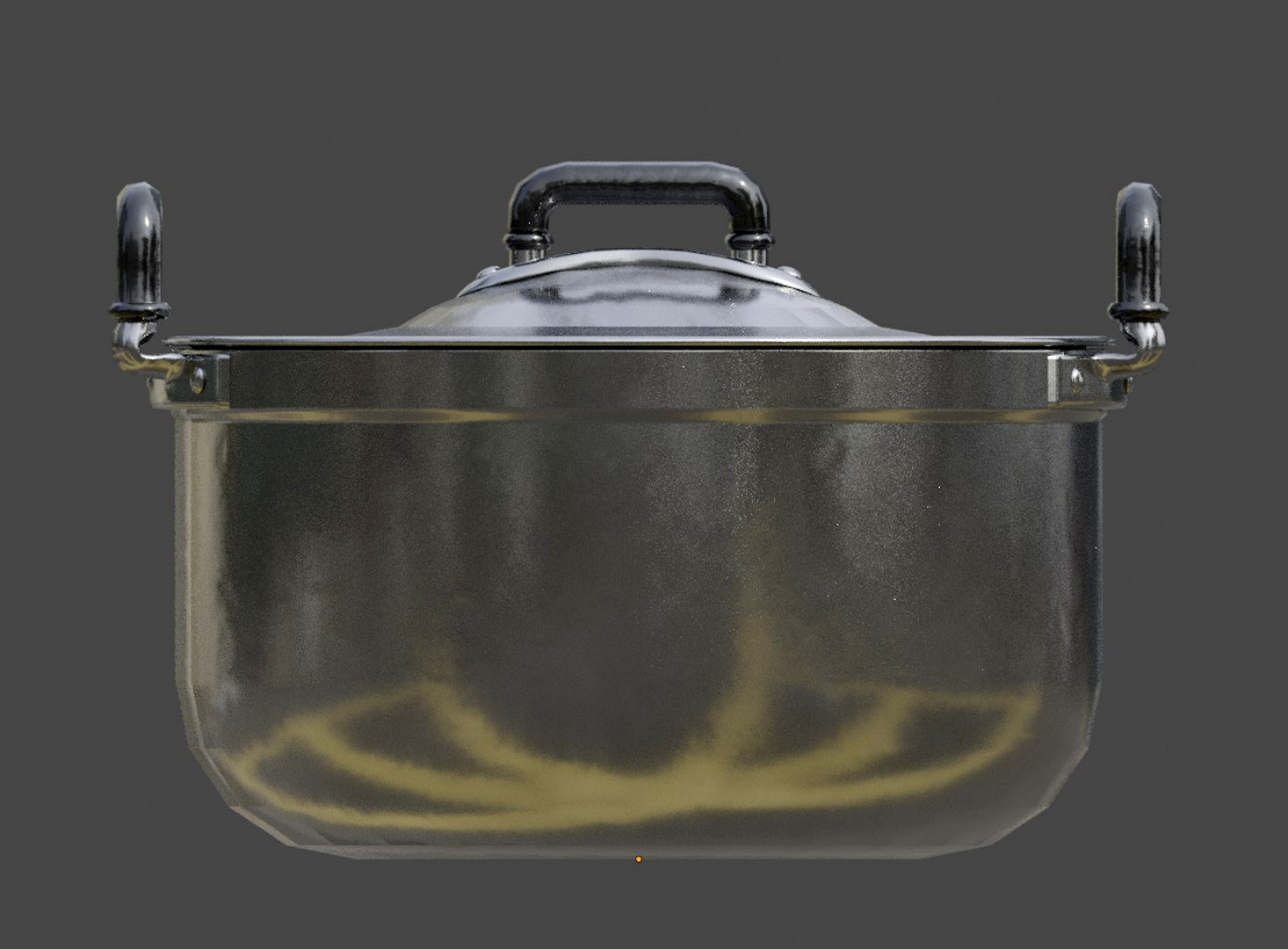 Vintage stainless cooking pot 3D model.