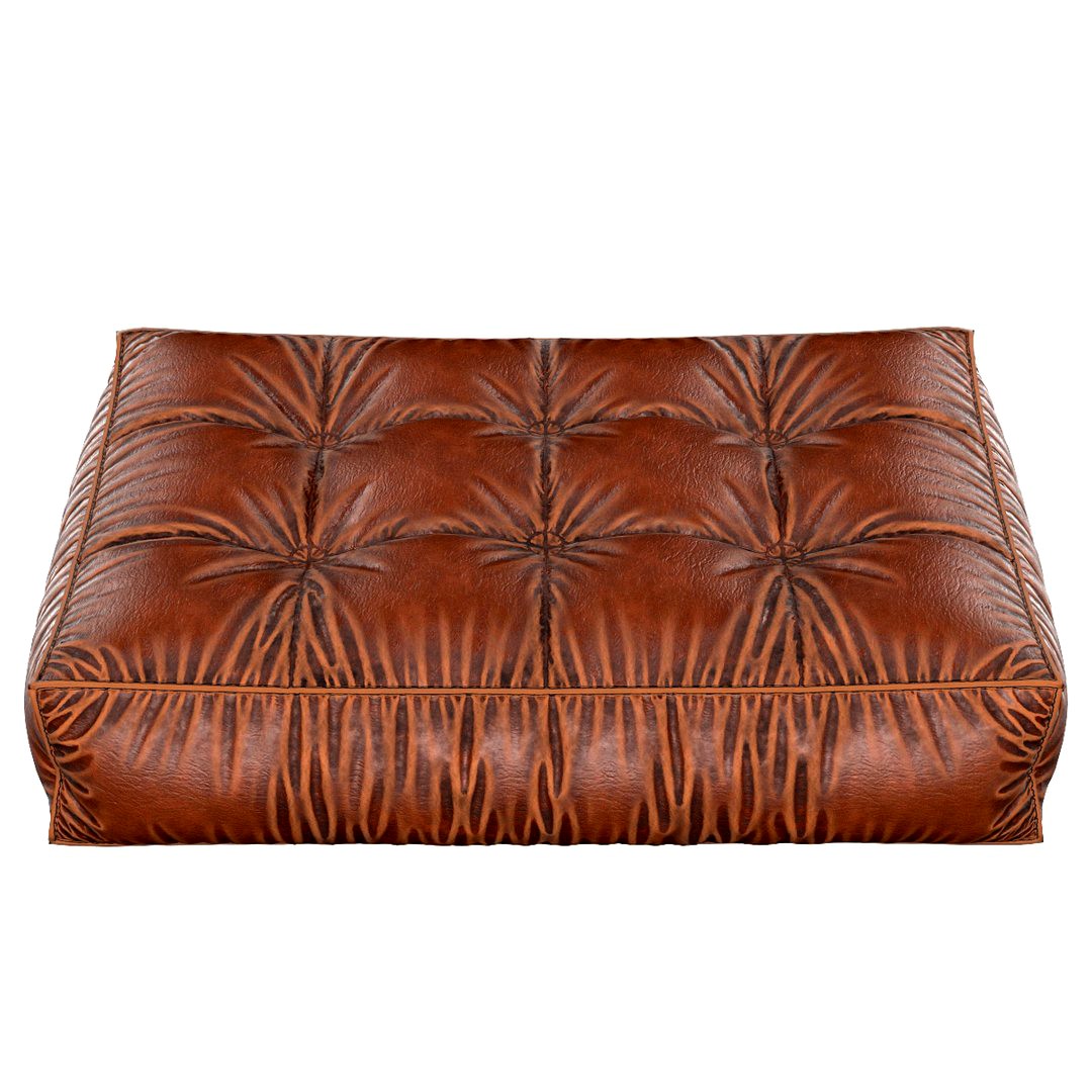 Leather cushion with pleats