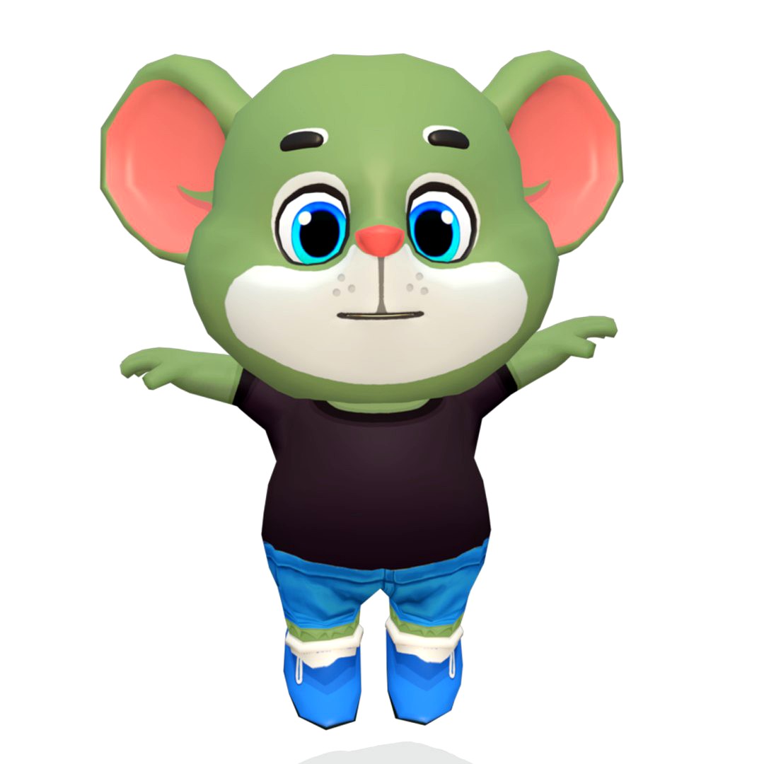 Mouse Rat Rodent Green Animated Rigged