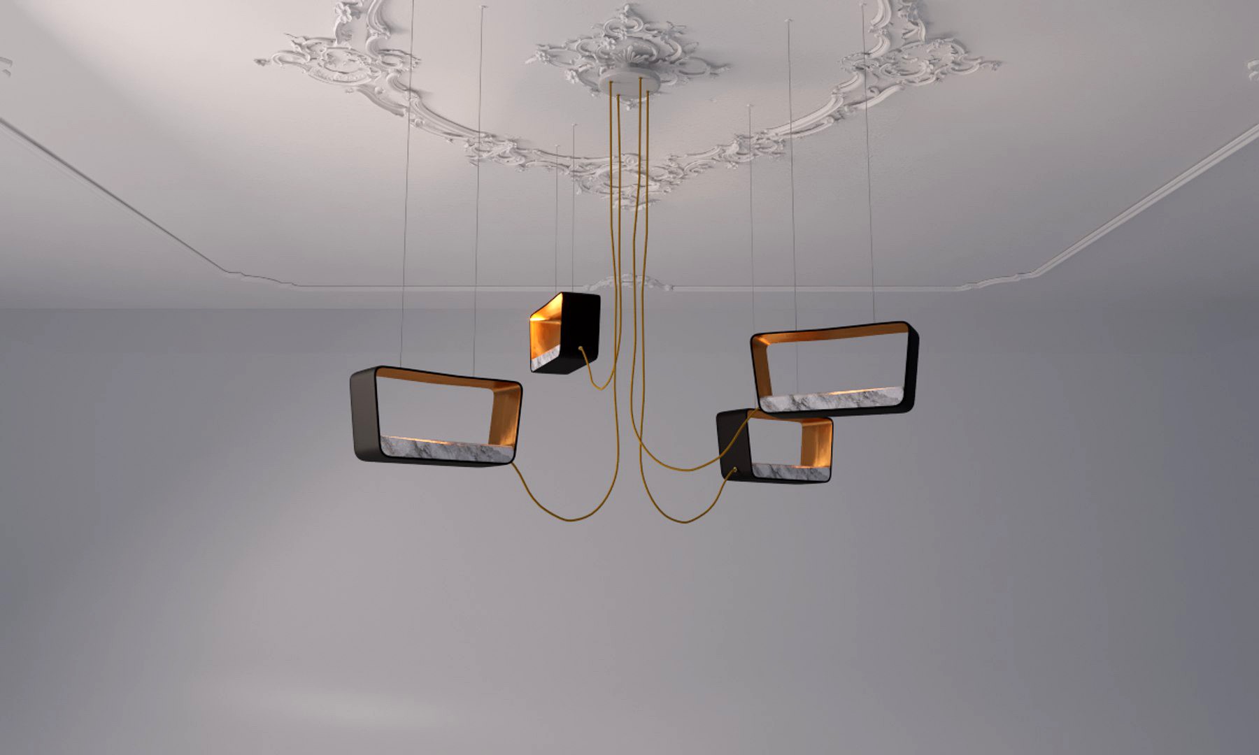 designheure - CHANDELIER 4 MEDIUM RECTANGULAR