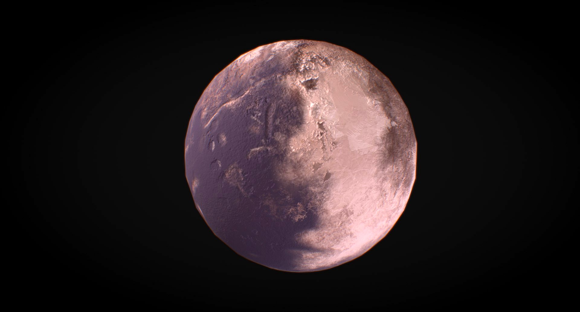 Pluto planet Low Poly AR VR mobile