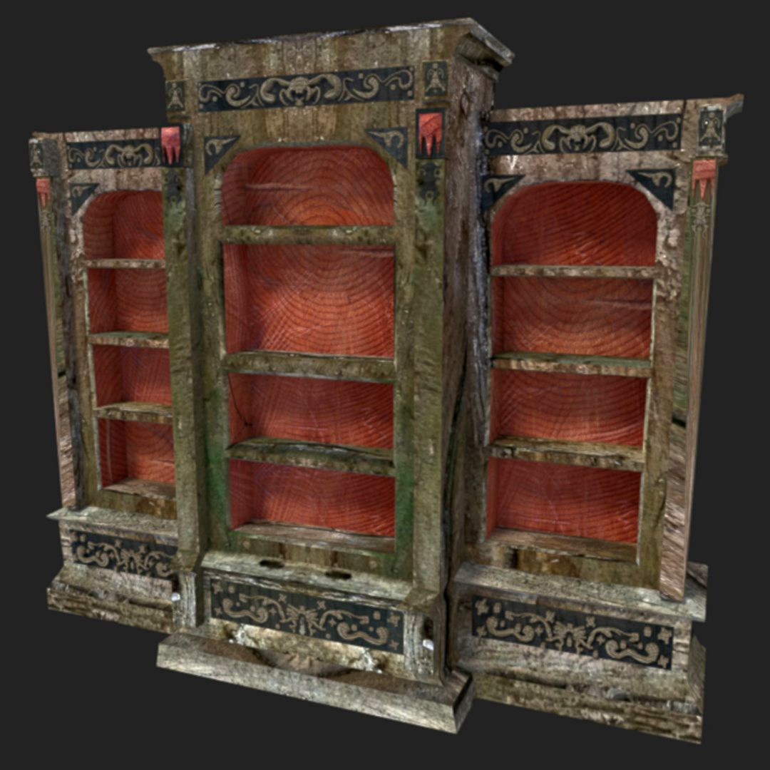 Aging Wood Bookcase