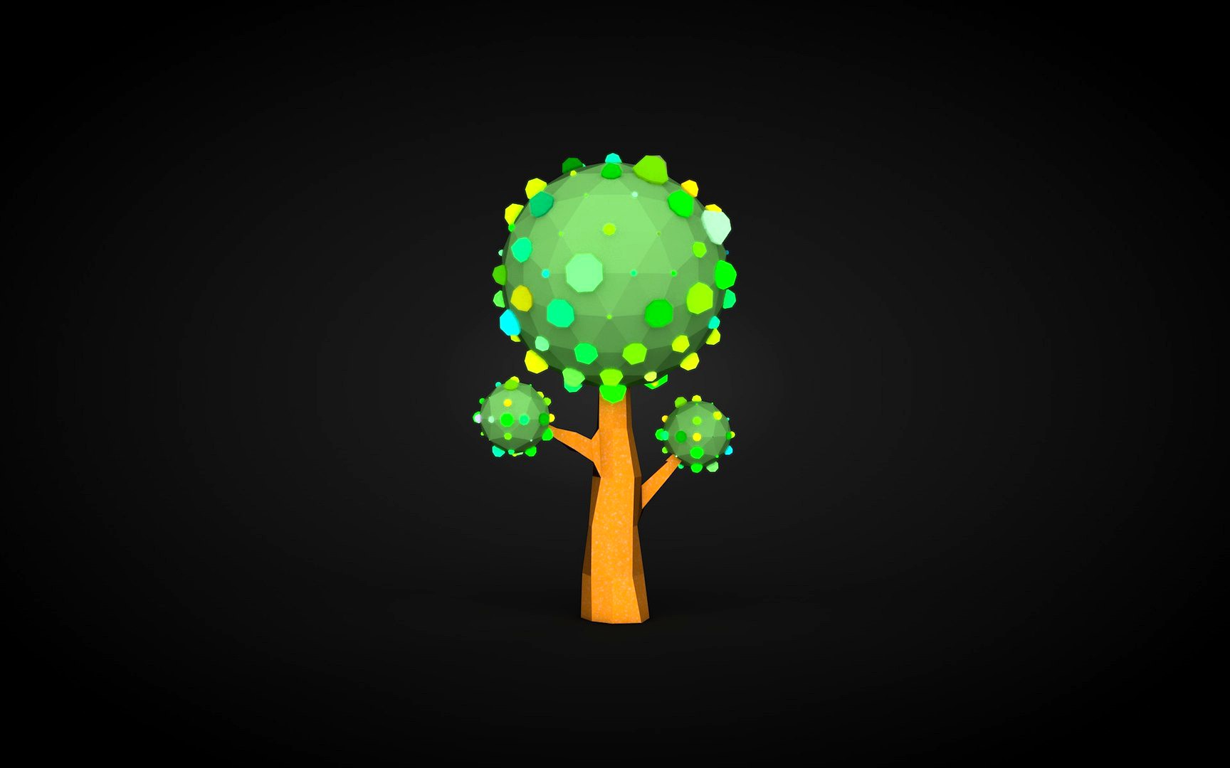 Low Poly Tree lighted