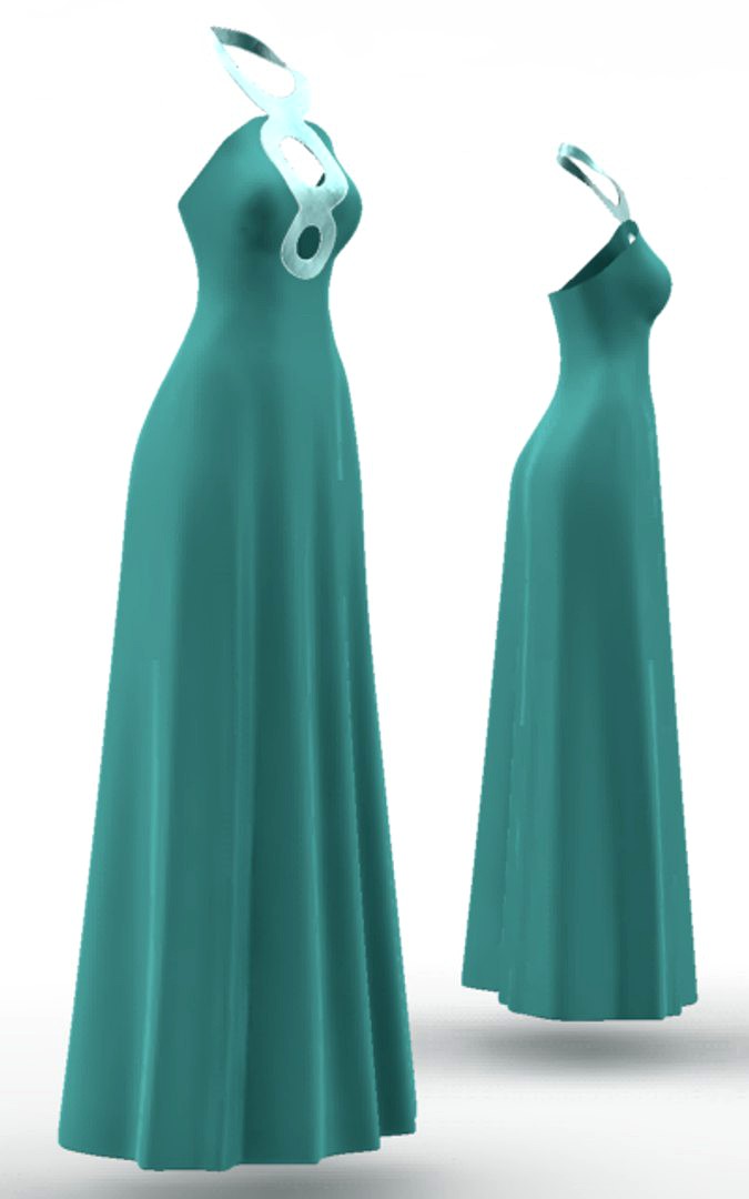 Dress long (cloth simulation).