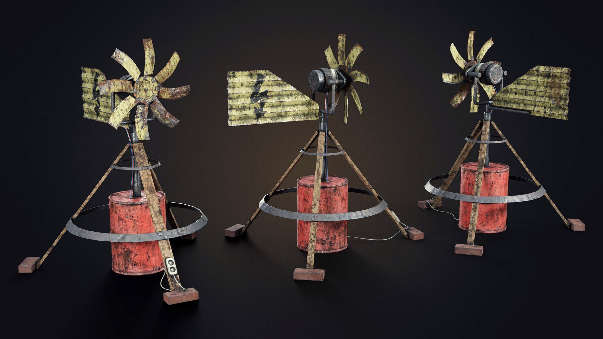 Handmade wind generator Low-poly