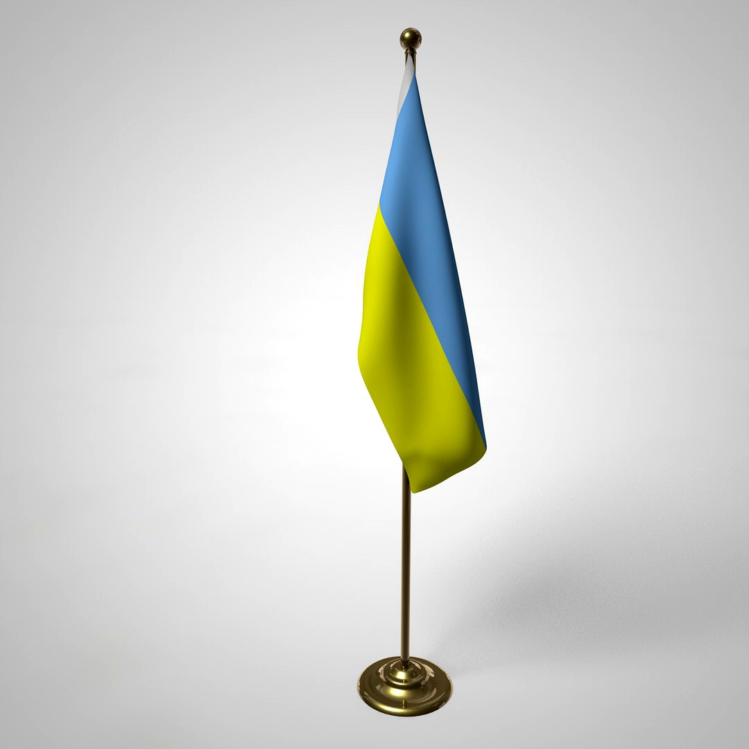 Ukraine Flag and Pole