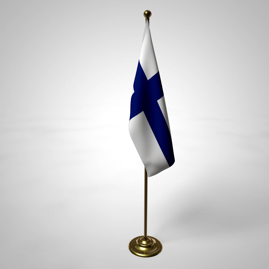 Finland Flag and Pole