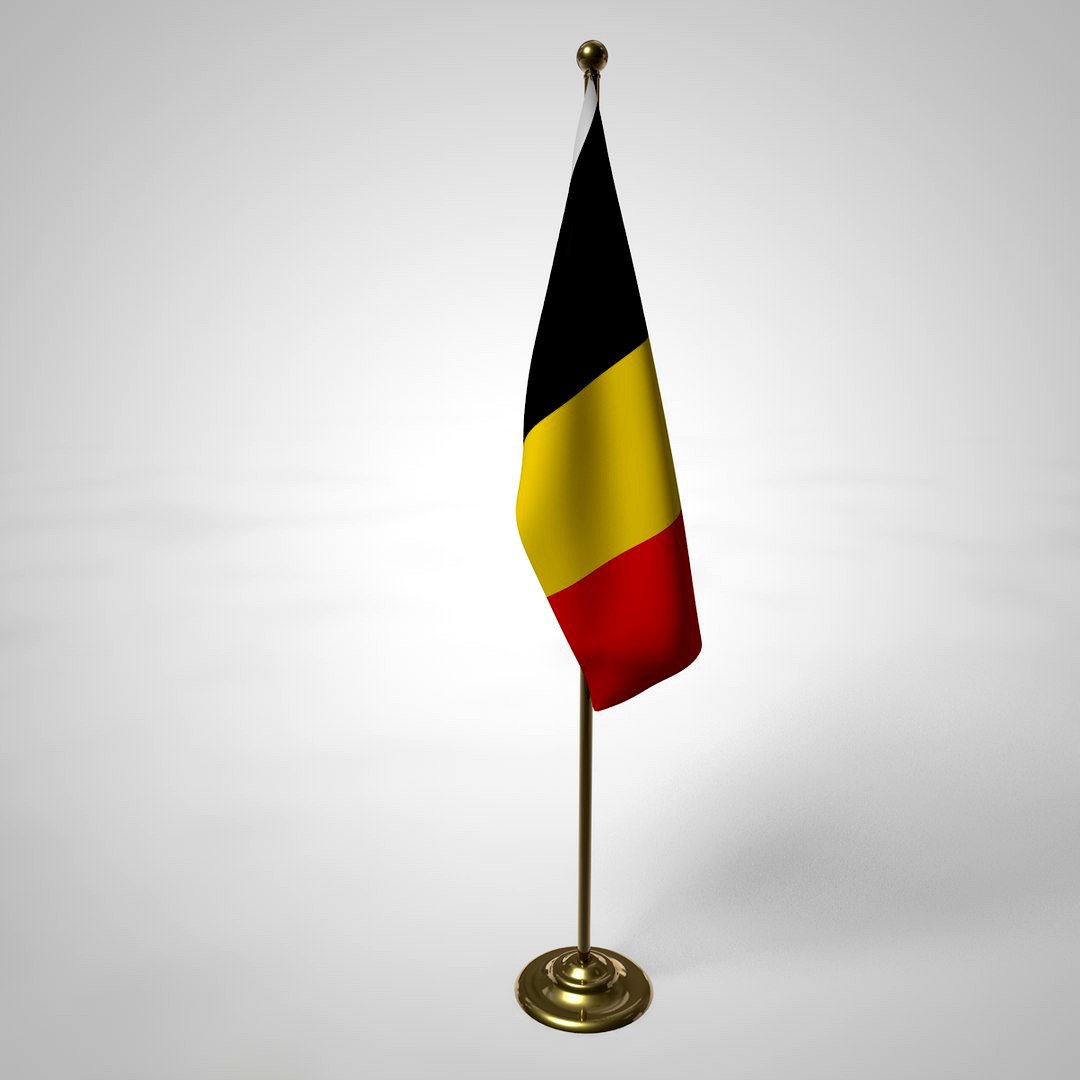 Belgium Flag and Pole