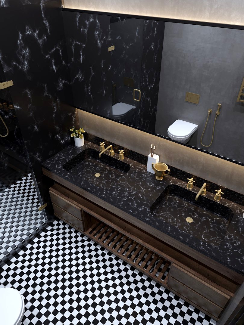 Modern Apartment for single people Bathroom