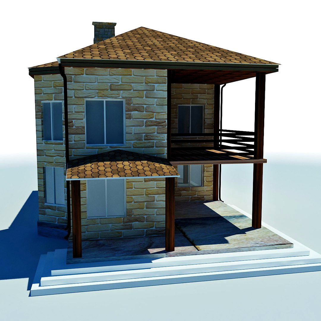 low poly cottage house 5