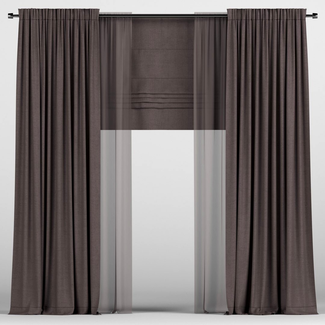 Curtains with tulle and a roman curtain