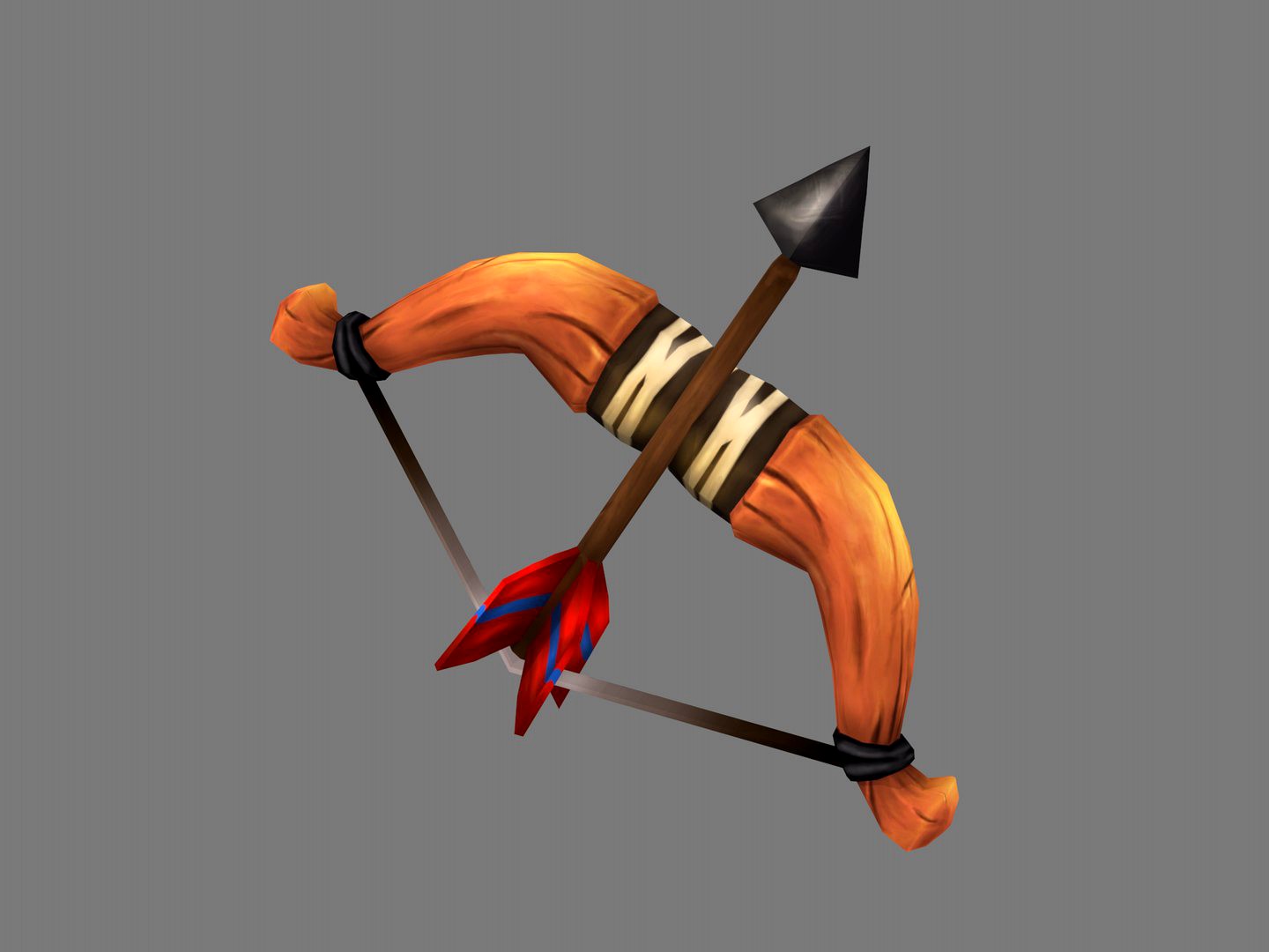 Wooden Bow with Arrow