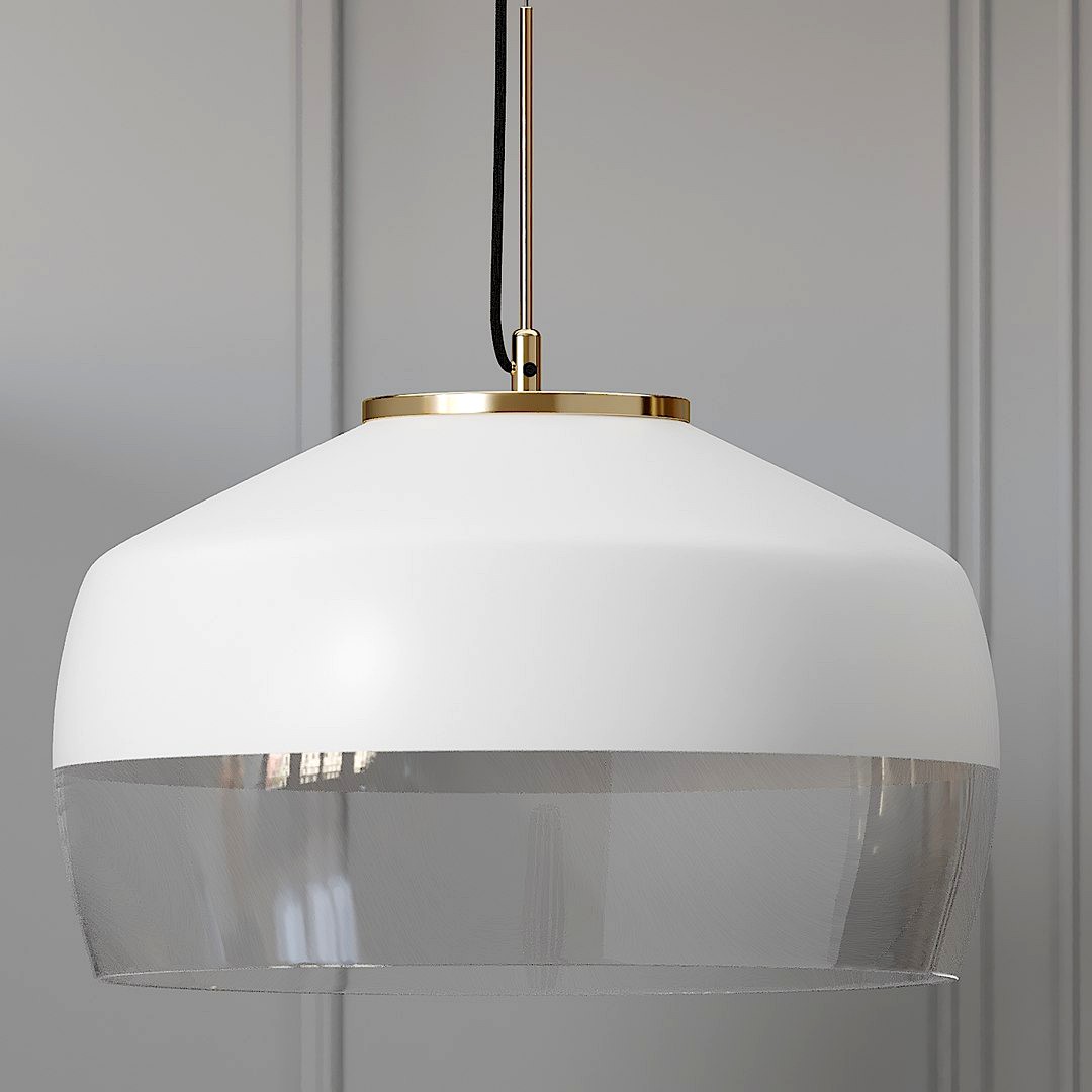 COX & COX Oversized Frosted Glass & Brass Pendant 2012