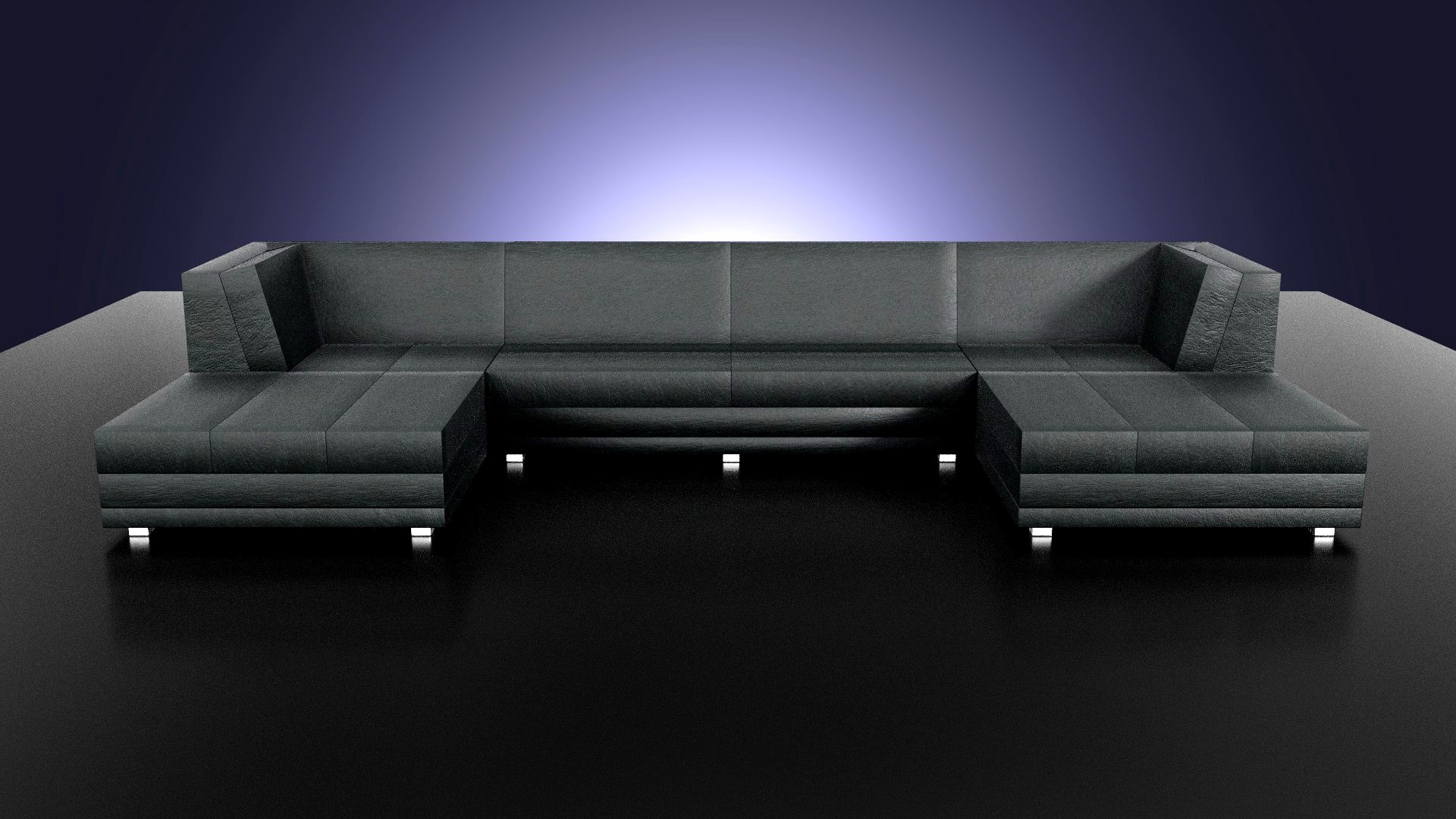 The flat leather sofa