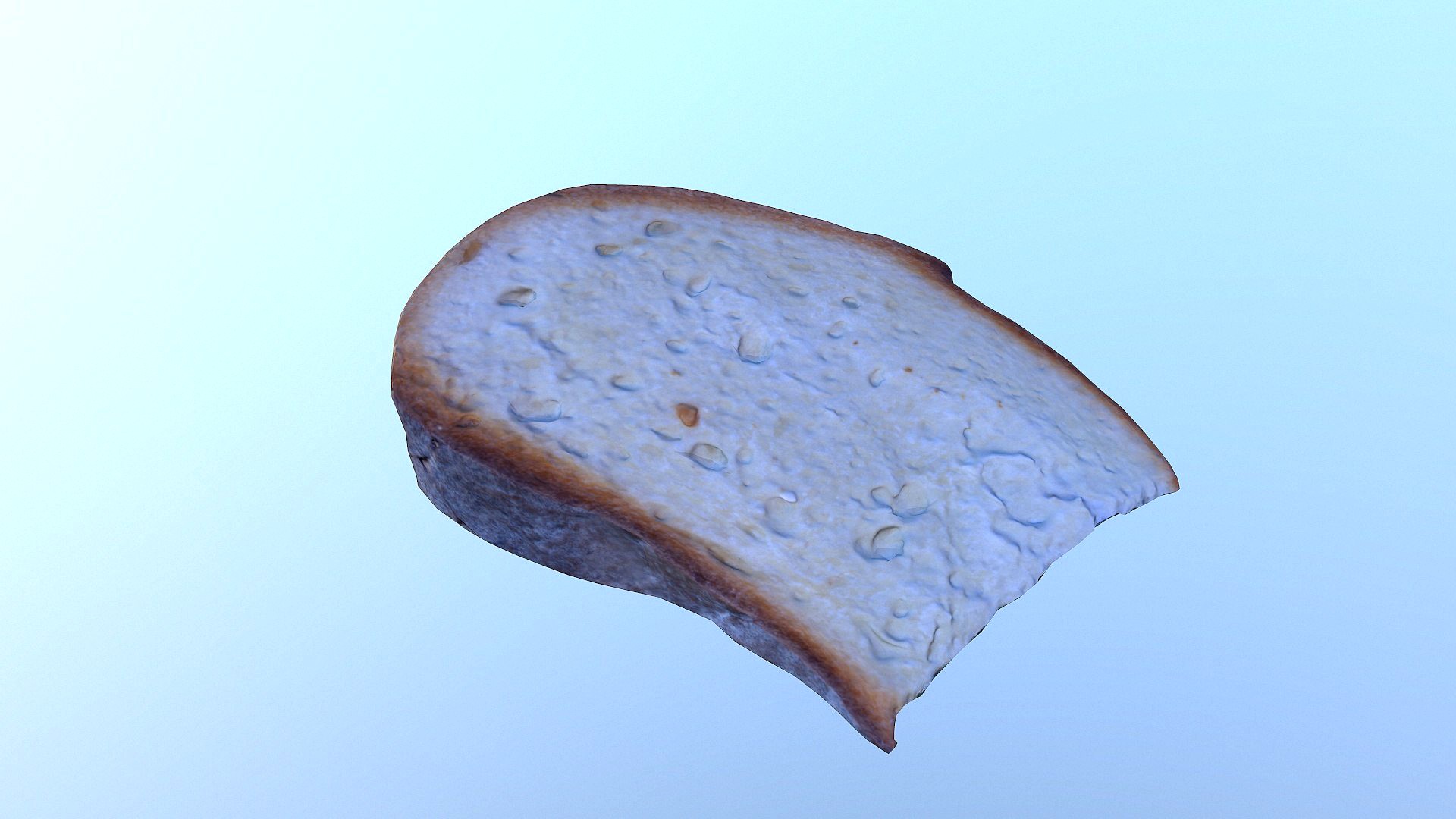 Bread slice 02 low poly 3D model
