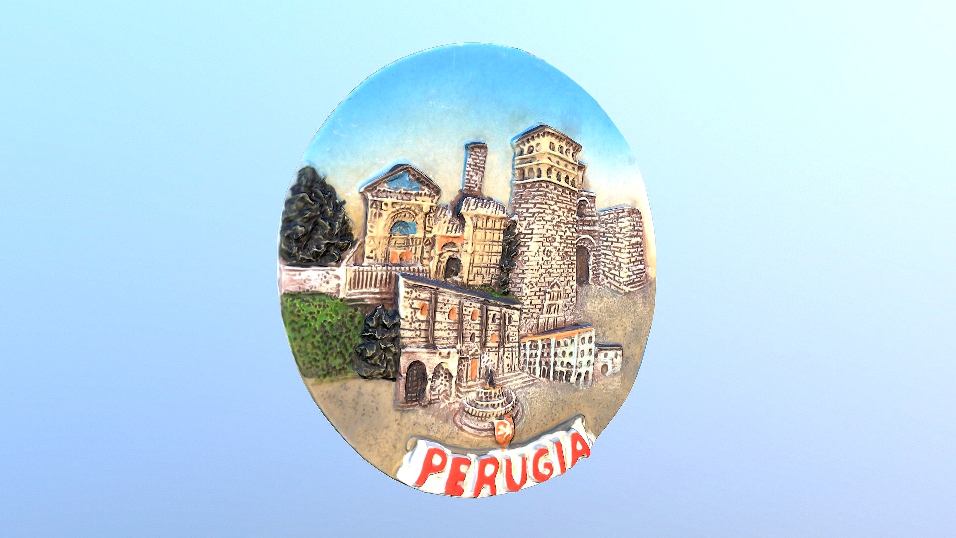 City Perugia Italy magnet souvenir fridge 3D model