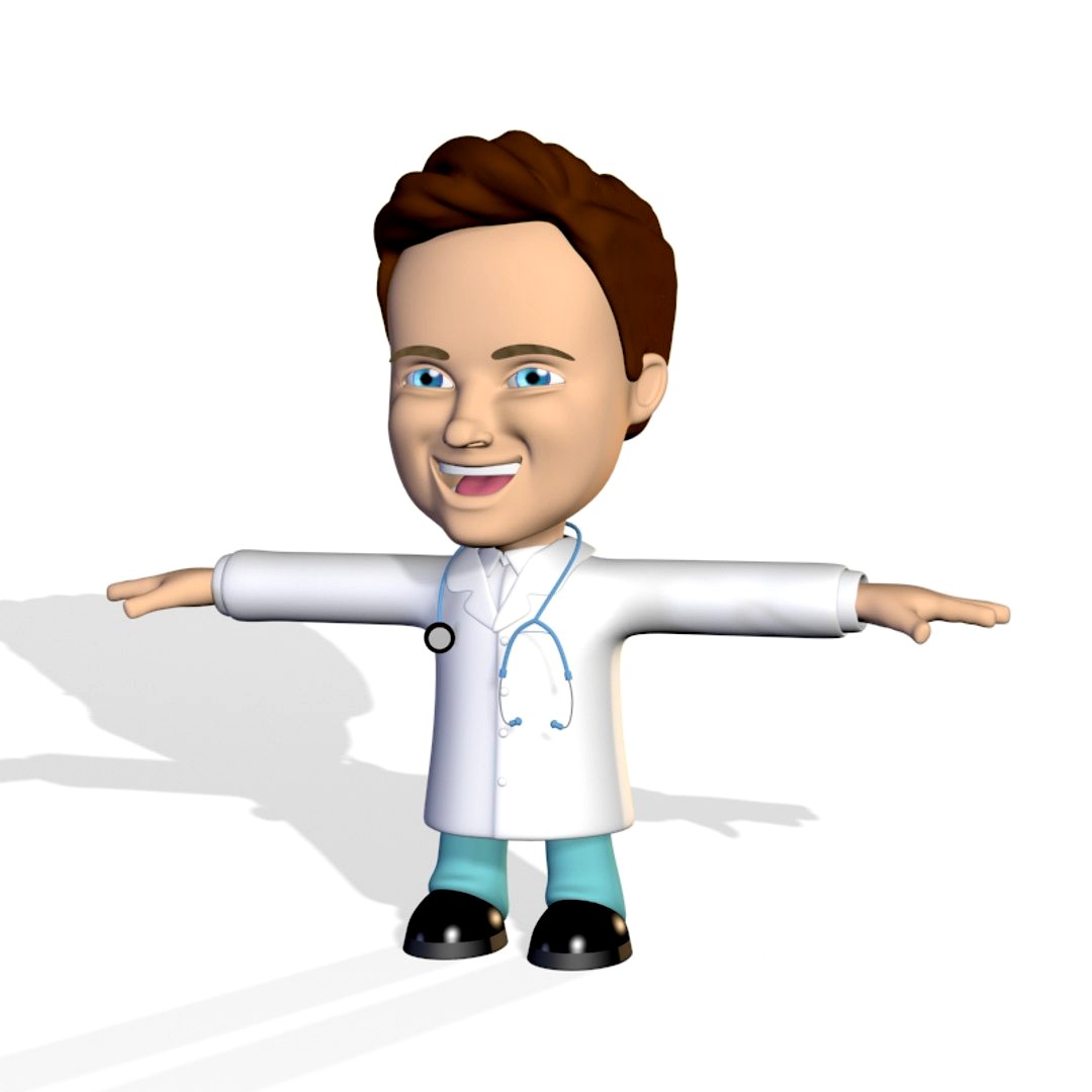 Dr Doctor Cute Cartoon Character RIGGED