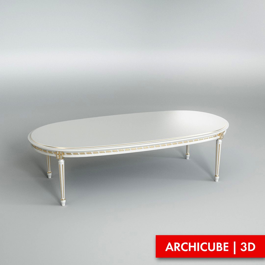 White dining table 002