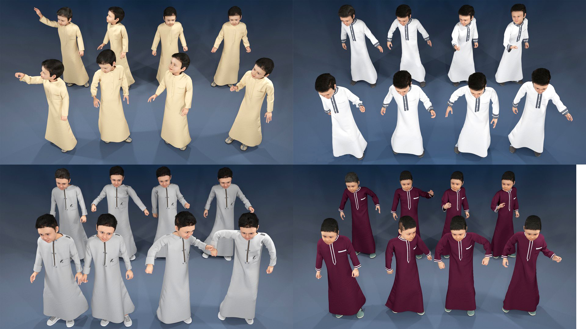 Arabic people static 16 x different models 128 poses