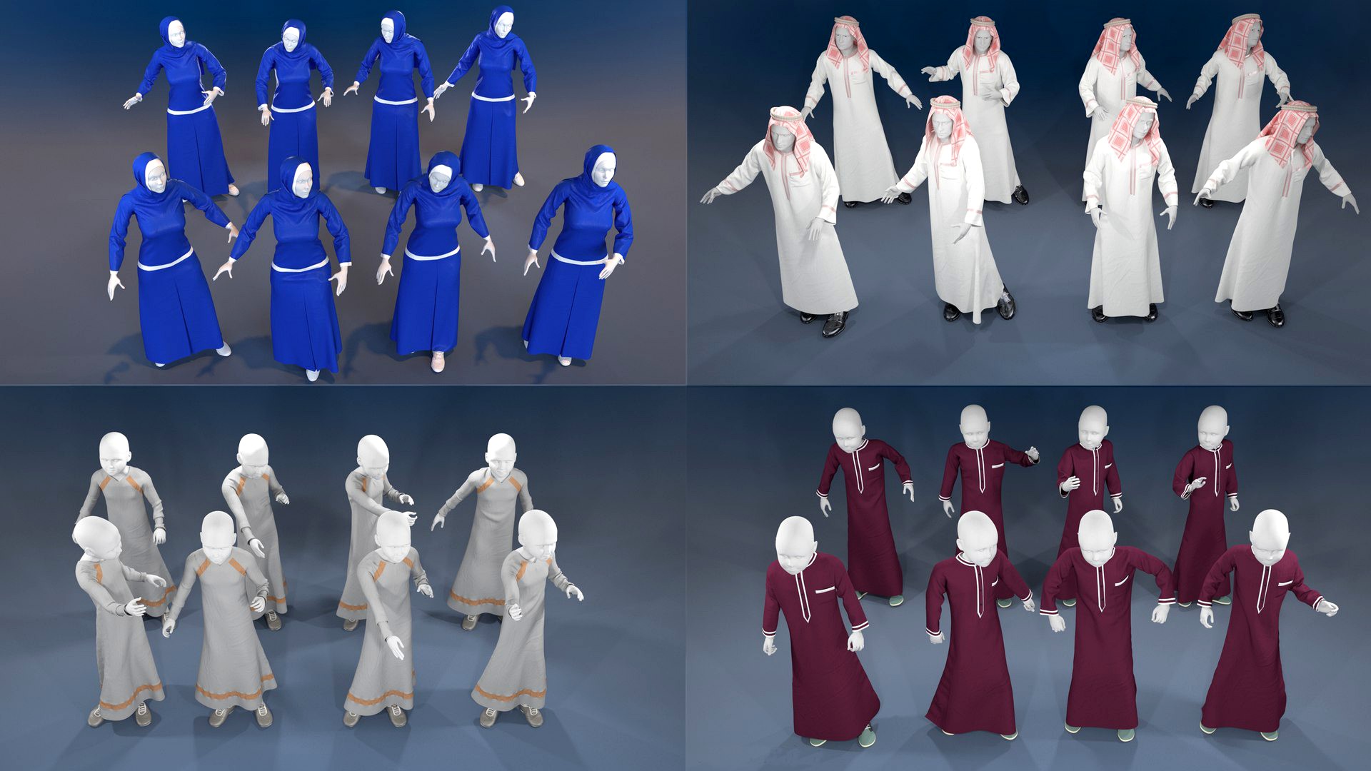 Arabic maneken 16 x different models 128 poses