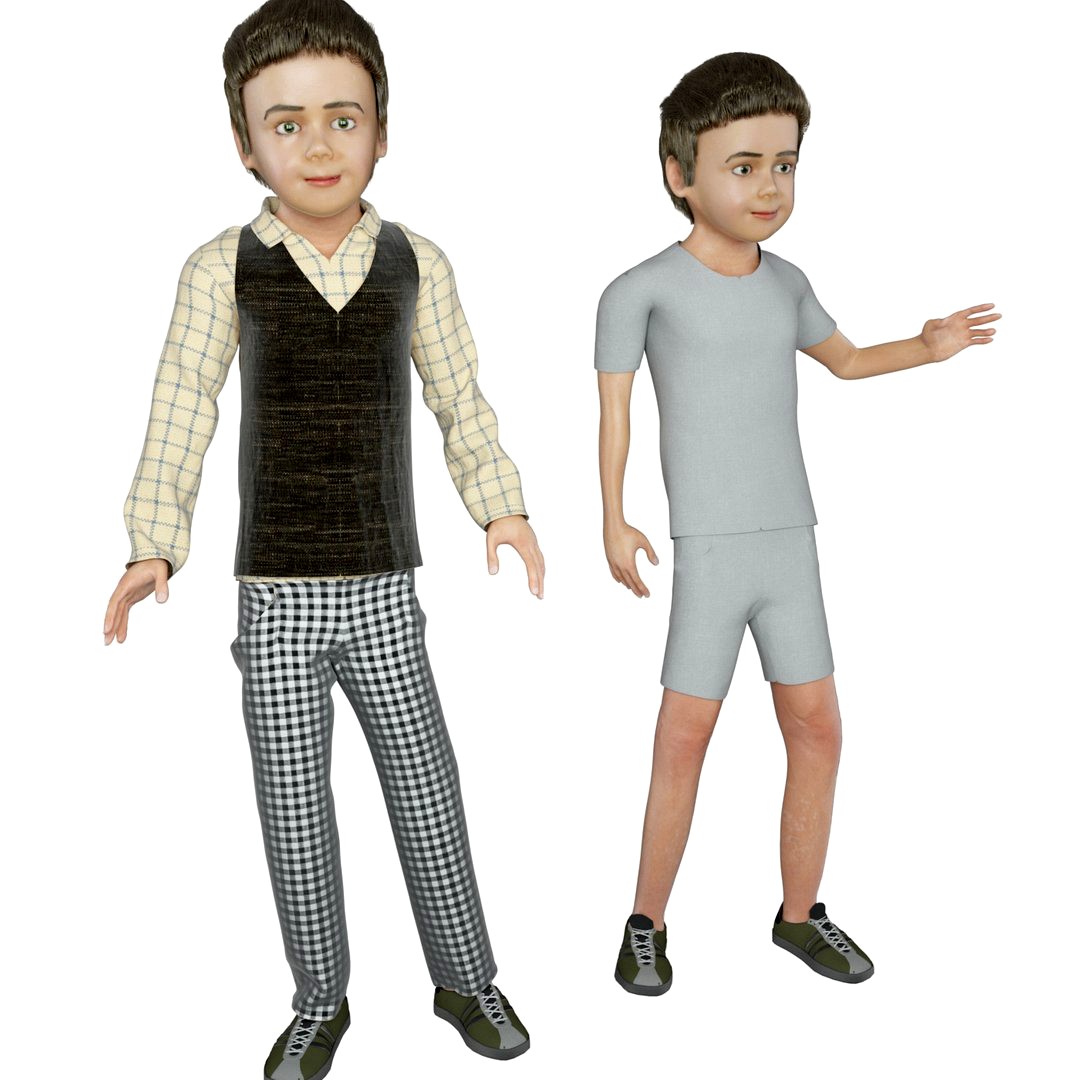 Boy real cloth simulation conversation loop animation 2