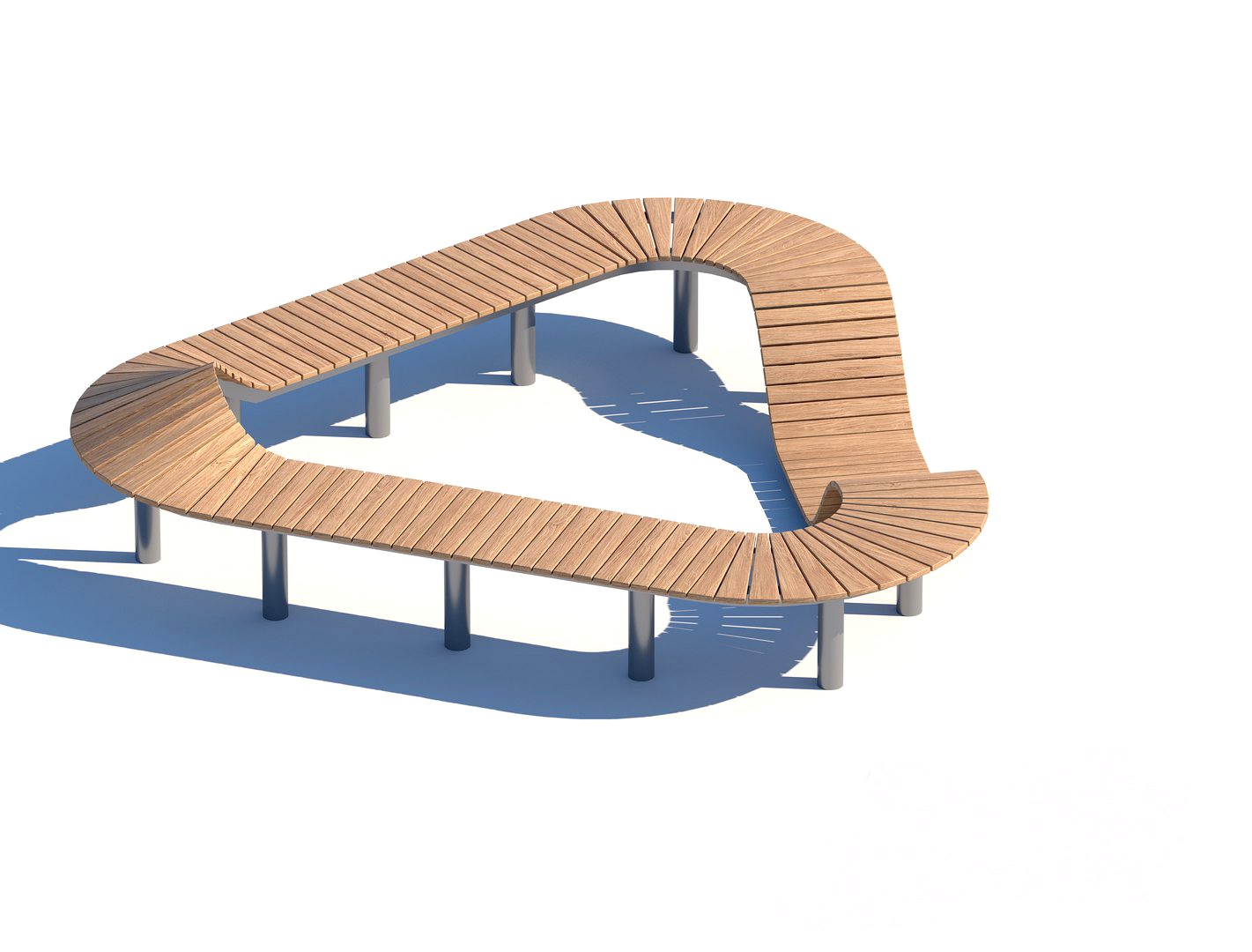 parametric wooden street bench