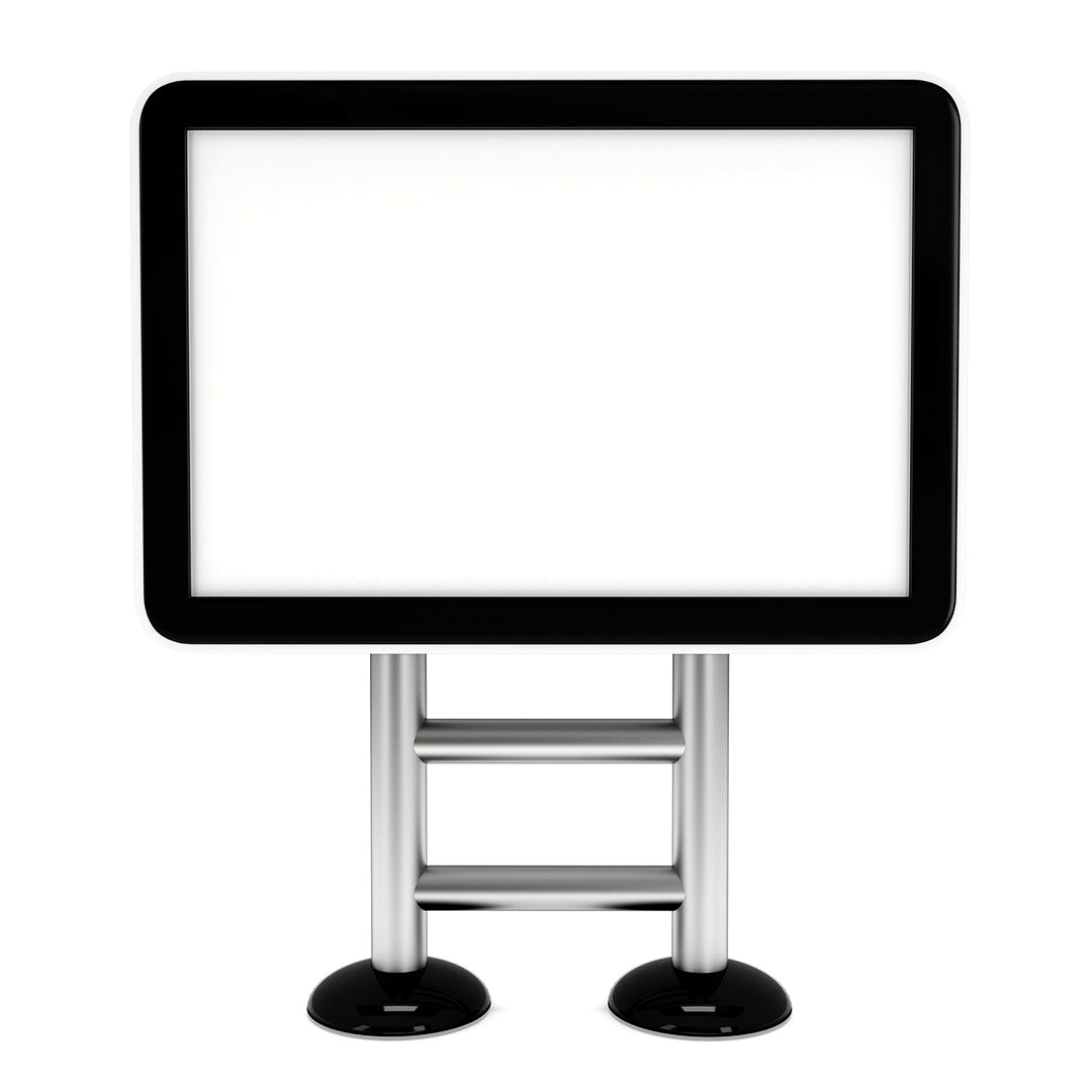 LCD Screen Lightbox Floor Stand. Blank Trade Show Booth.