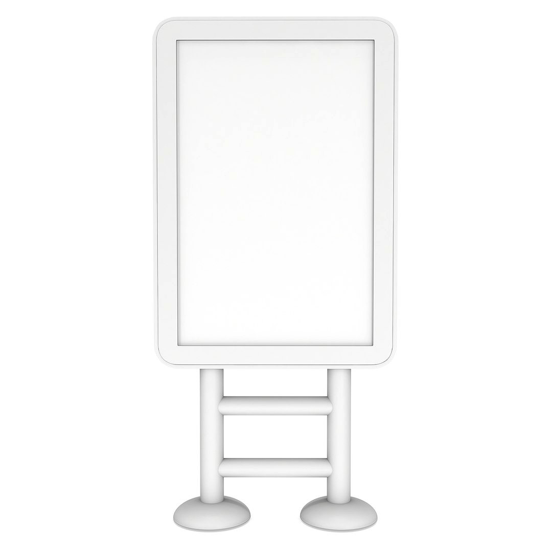 LCD Screen Lightbox Floor Stand. Blank Trade Show Booth.