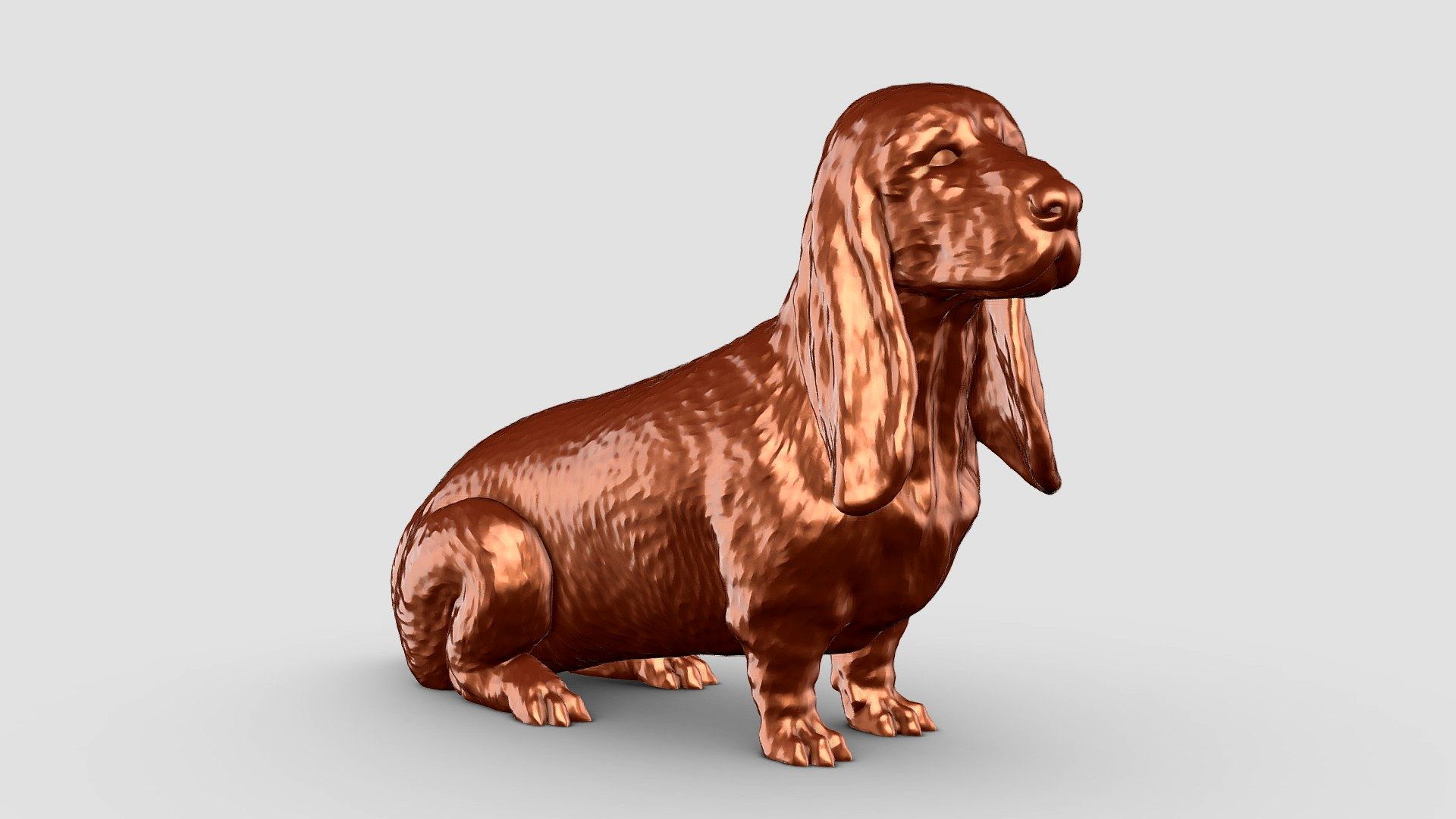 Basset Hound 3D Print Model Pose 06