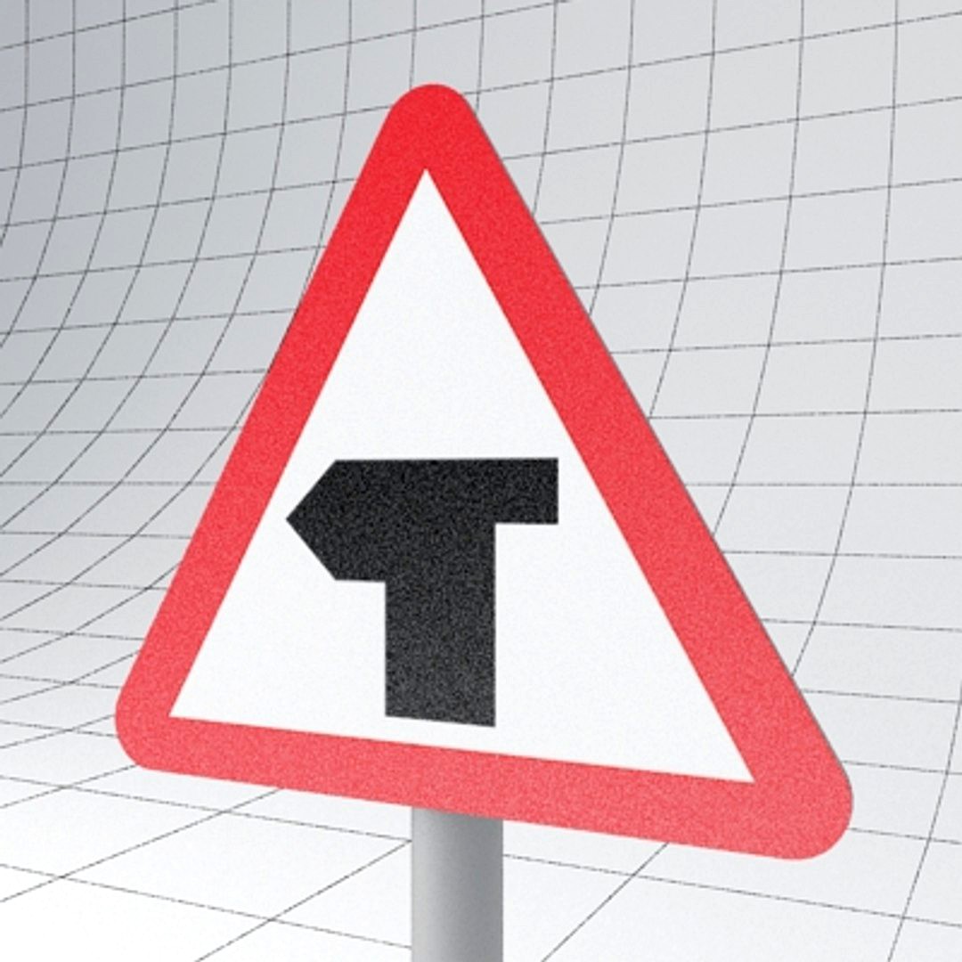 Road Sign -T Junction Ahead Left