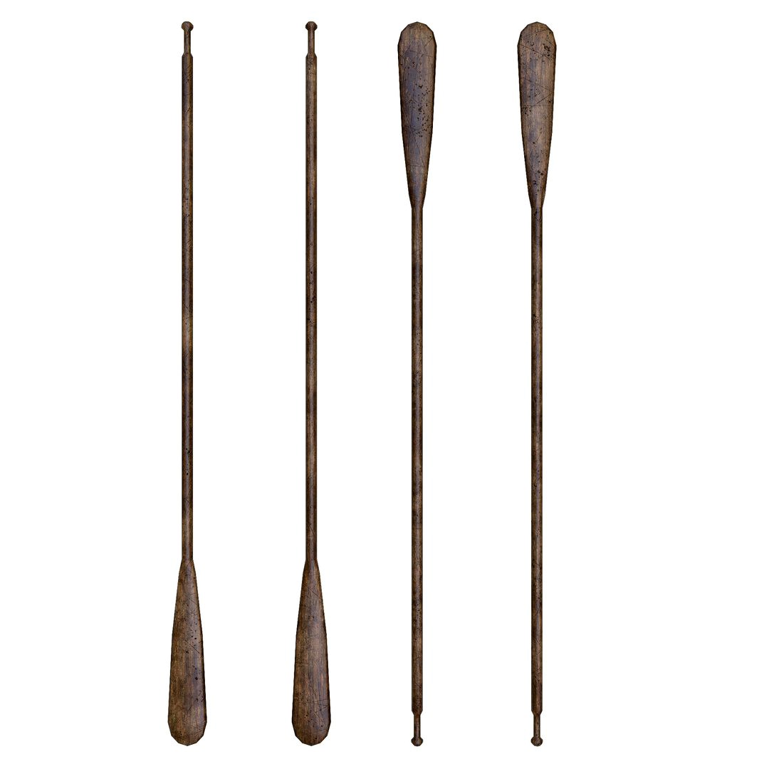 Very long old paddles from drakkar