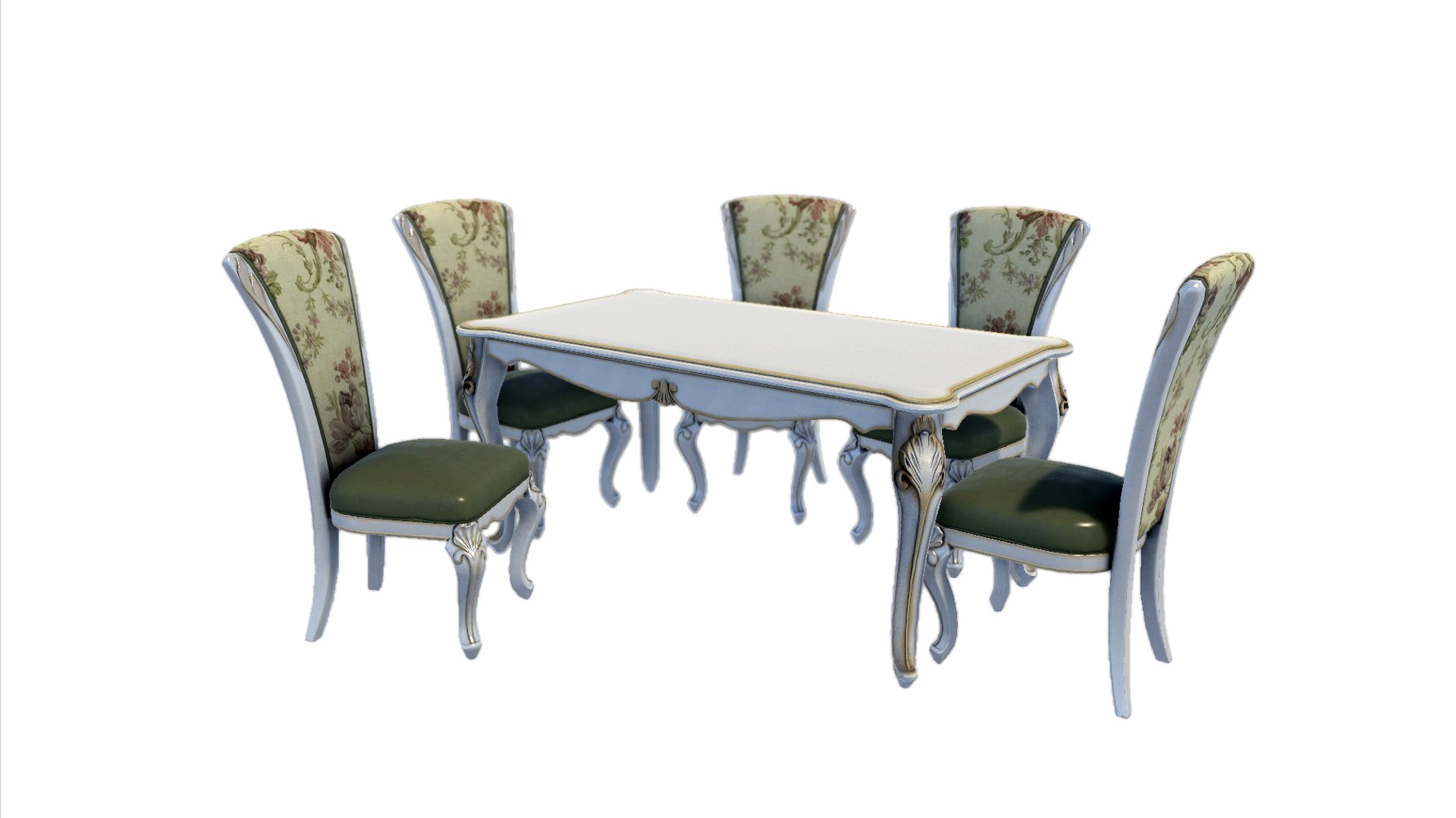 Low poly Classic dining set