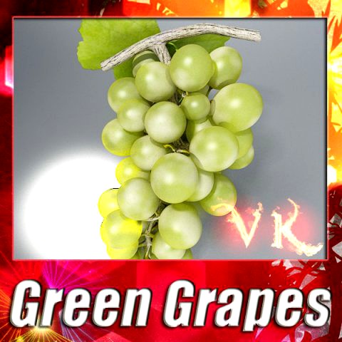 Green Grapes High Detail 3D Model