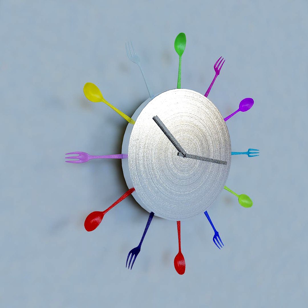 wall clock flatware kitchen 1