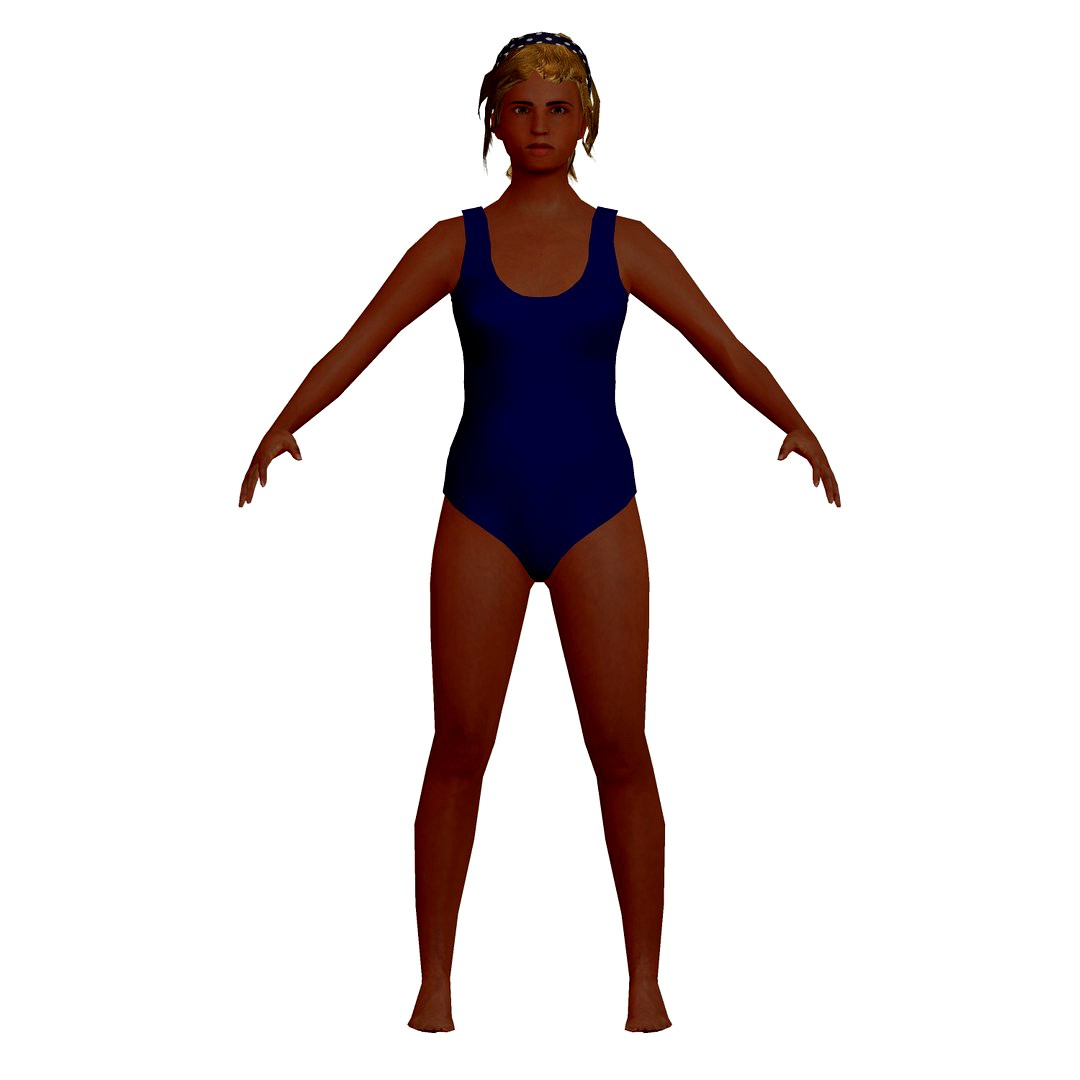 Adult LowPoly Woman in Swimsuit